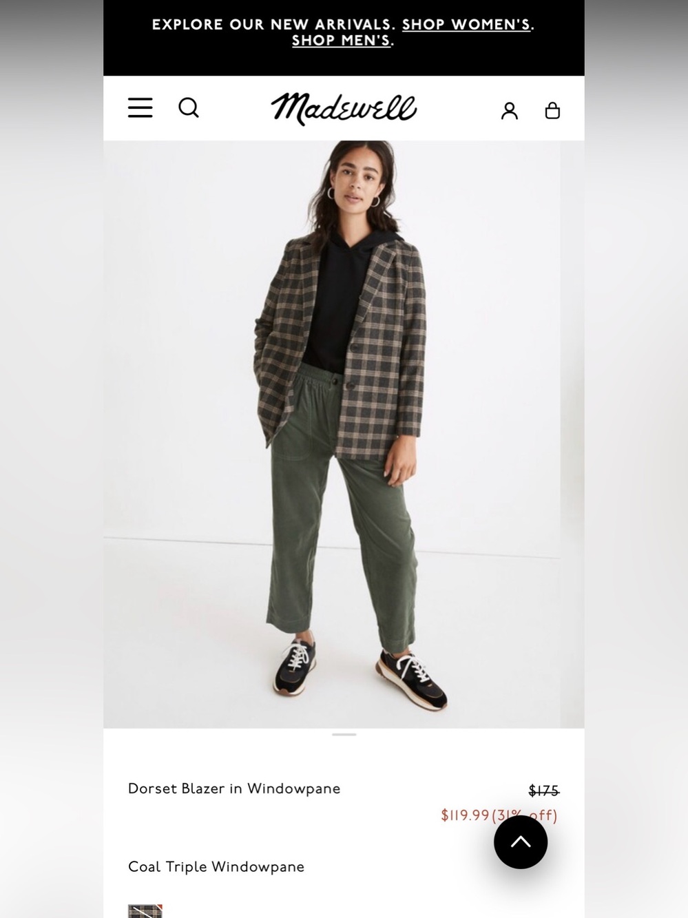 Madewell Dorset Blazer in windowpane size M - Picture 2 of 11